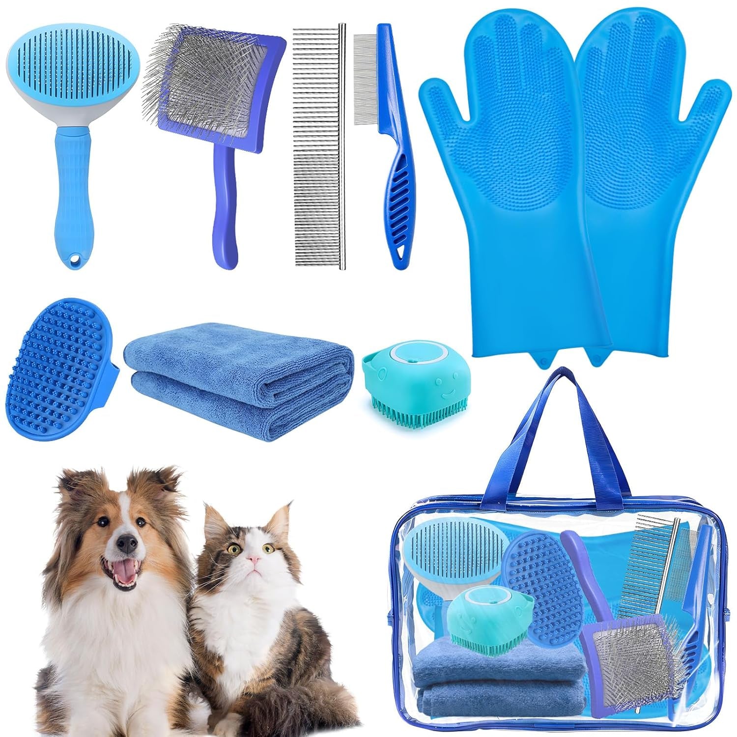 8PCS Dog Slicker Brush for Dogs Grooming