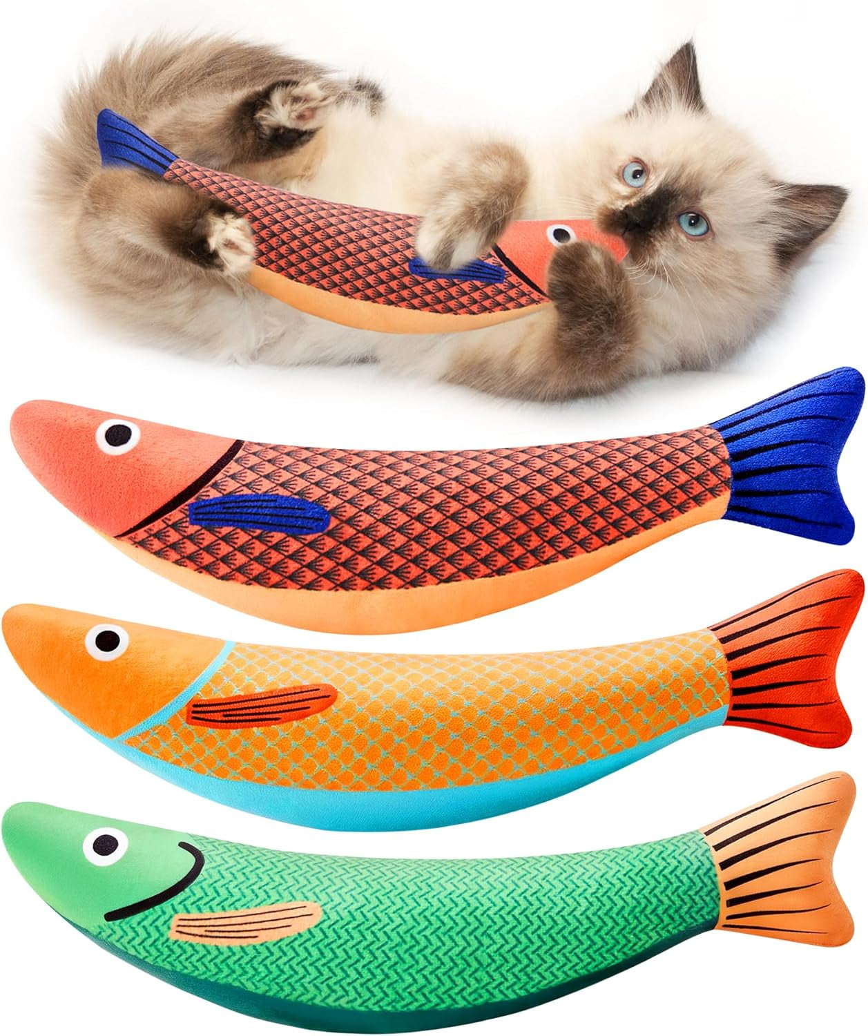 Cat Toys Saury Fish, 3 Pack, Catnip