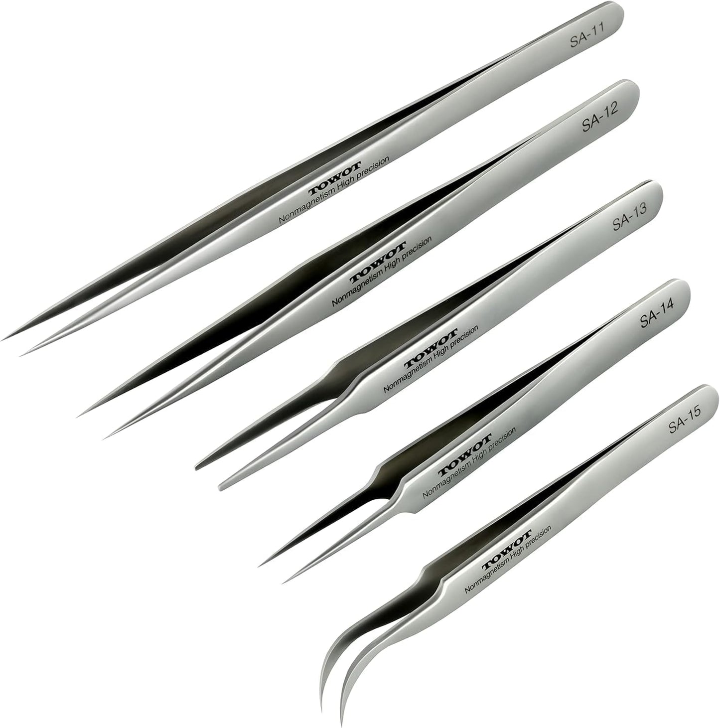 Precision Tweezers 5 PCS Stainless Steel