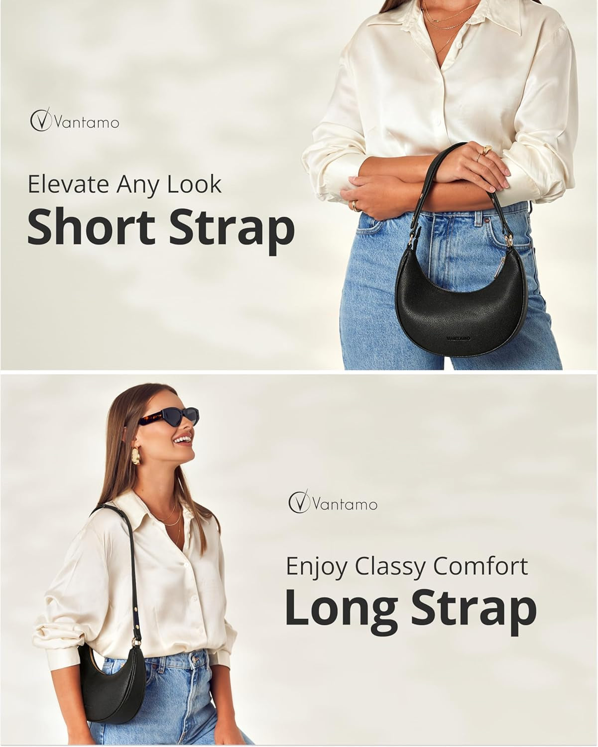 Crescent Bags for Women with RFID 