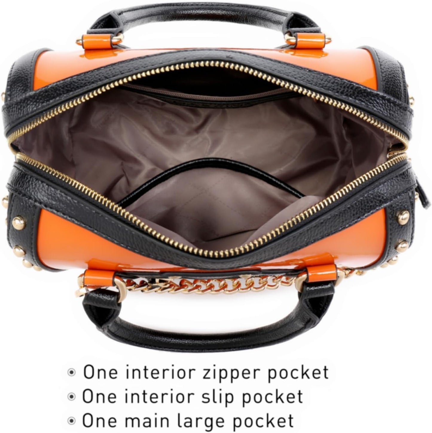 Women'S Barrel Bag Shiny Patent Faux 