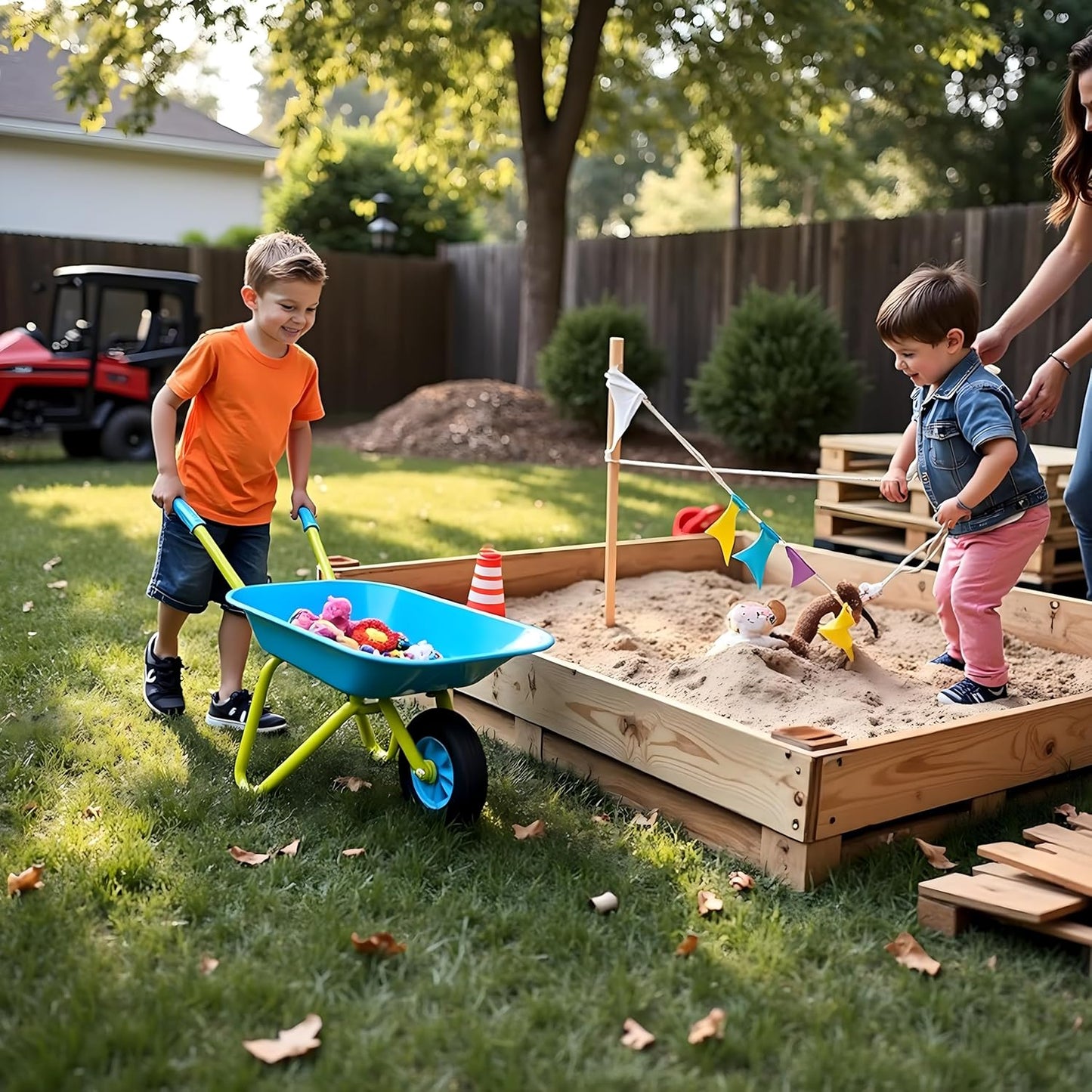 Kids Metal Wheelbarrow Child-Sized