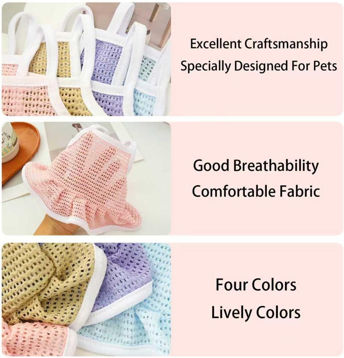 4 Pieces Dog Dress for Small Dogs Girl