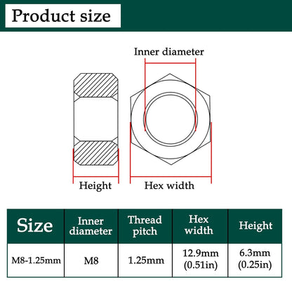 10 Pcs M8-1.25Mm Brass Hex Nut,Metric