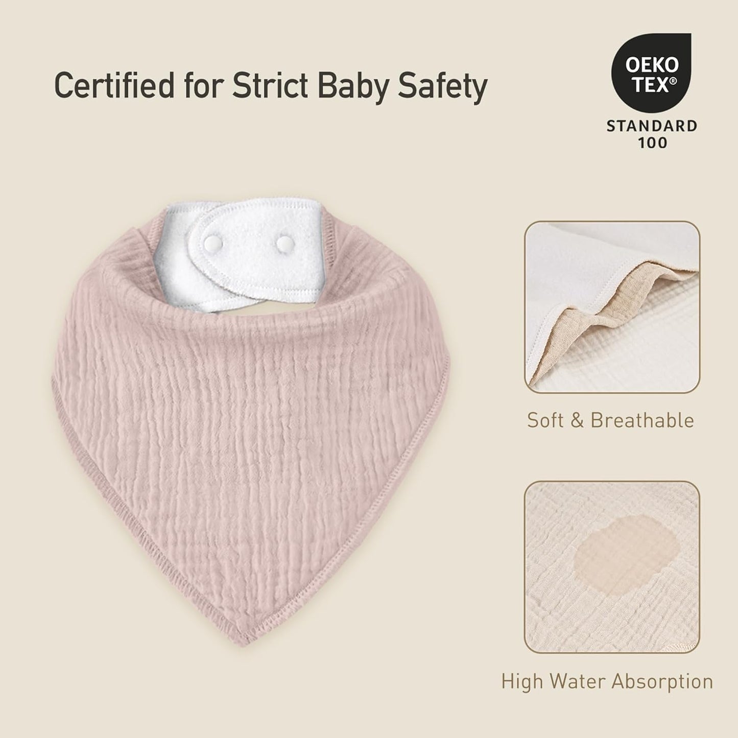 Muslin Baby Bibs 8 Pack, Baby Bandana