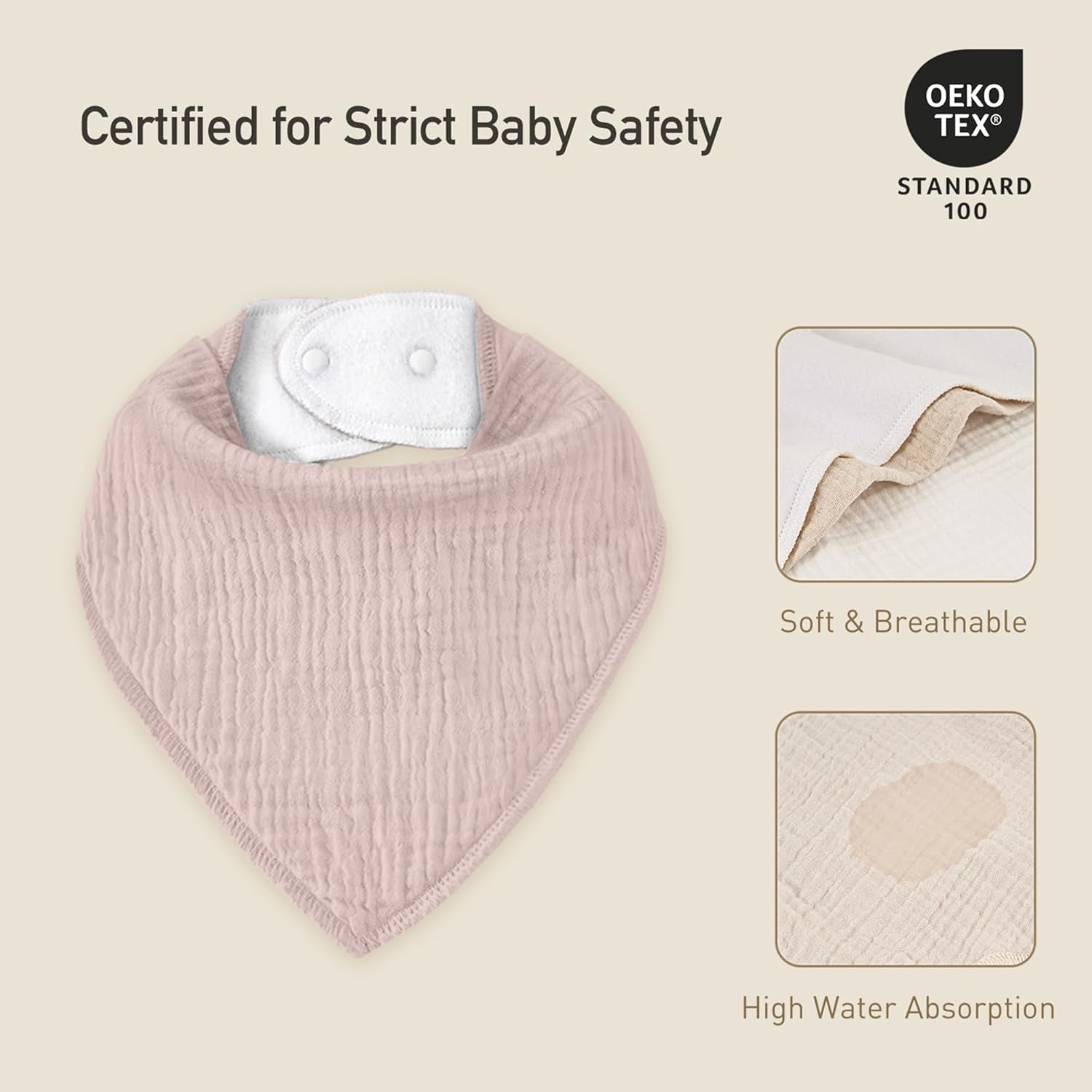 Muslin Baby Bibs 8 Pack, Baby Bandana