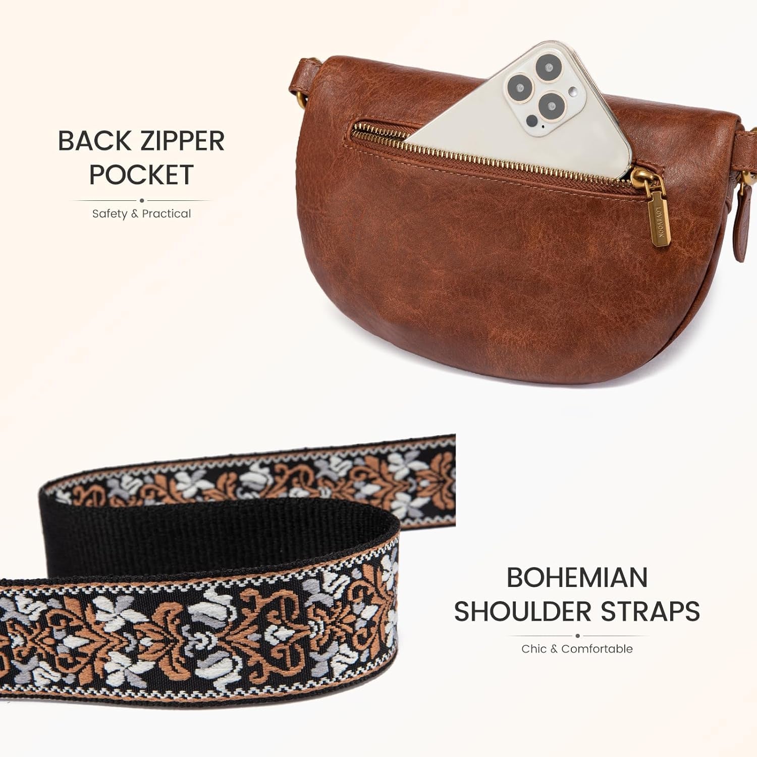 Fanny Packs for Women Cross Body, Vegan