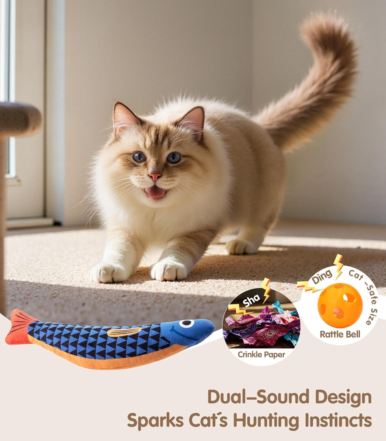 Cat Toys With[5000Mg A+Natural Catnip