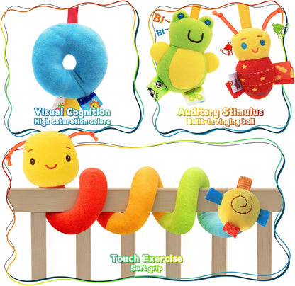 Spiral Car Seat Toys - Baby Sensory Soft