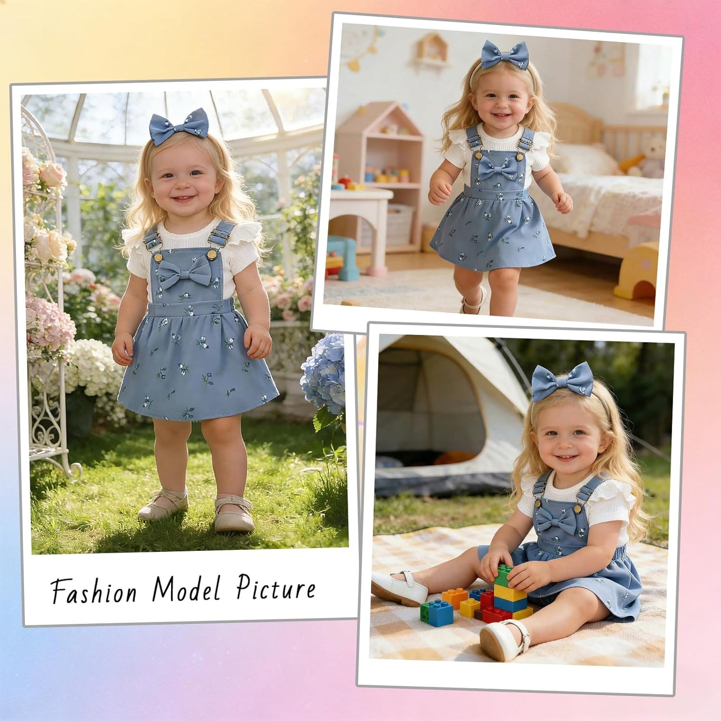 Newborn Baby Girl Summer Overall Dress 