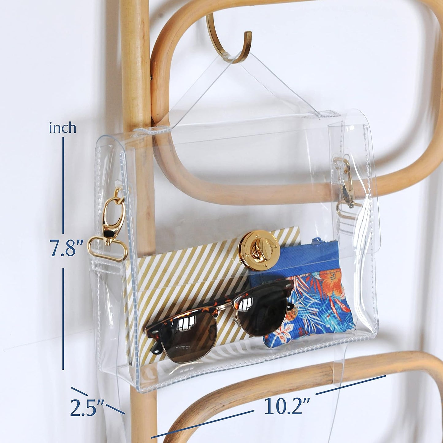 Clear Bag with Turn Lock Closure Women'S