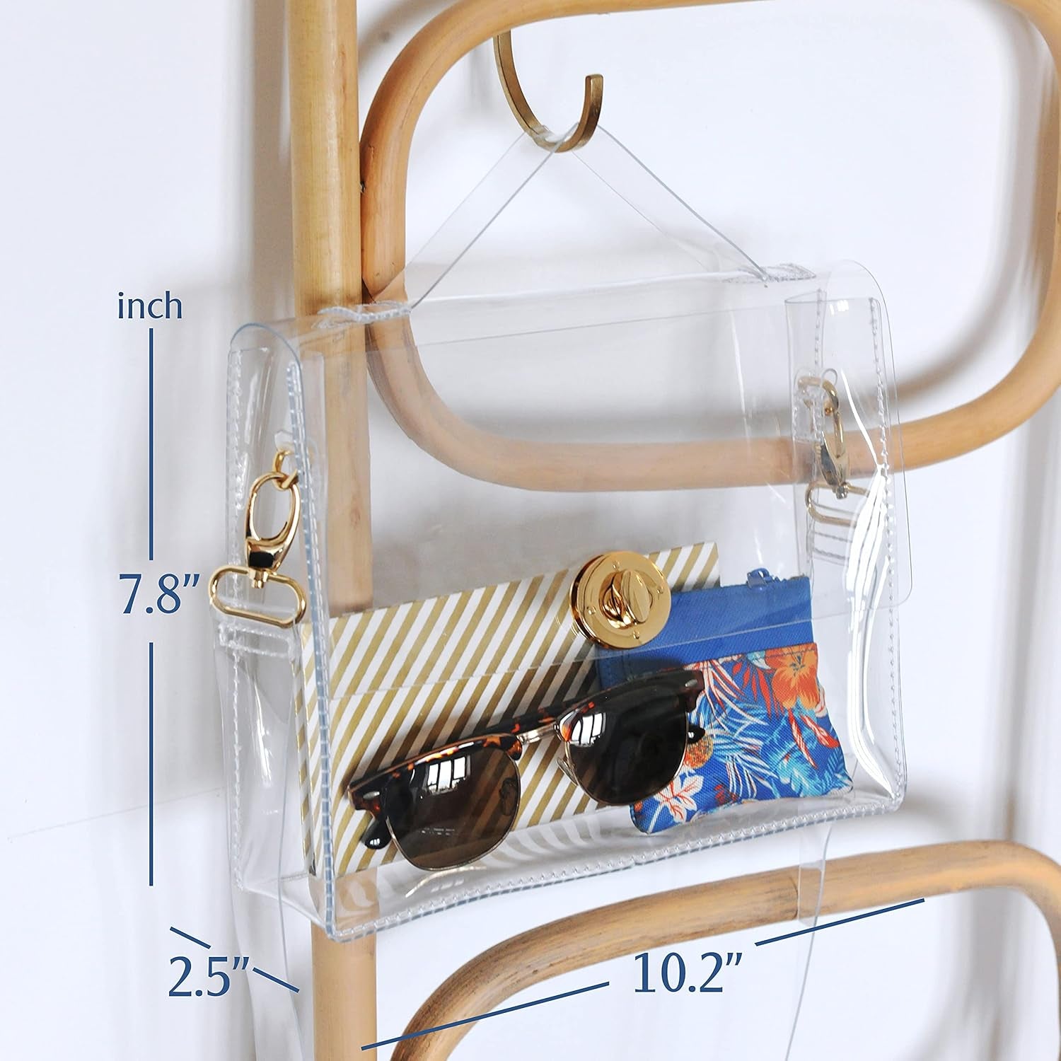 Clear Bag with Turn Lock Closure Women'S