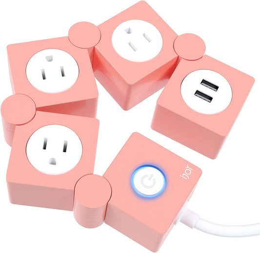 Flexible Power Strip 3 AC Outlets 2 USB