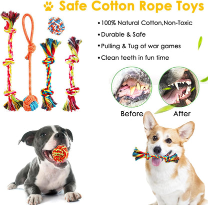 Dog Toys 25 Pack for Fun,Teeth Cleaning