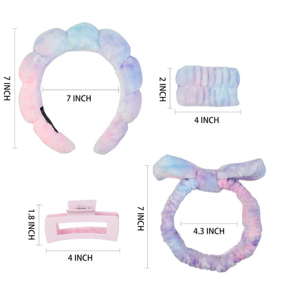 7 Pcs Spa Set Facial Headband ,Wristband