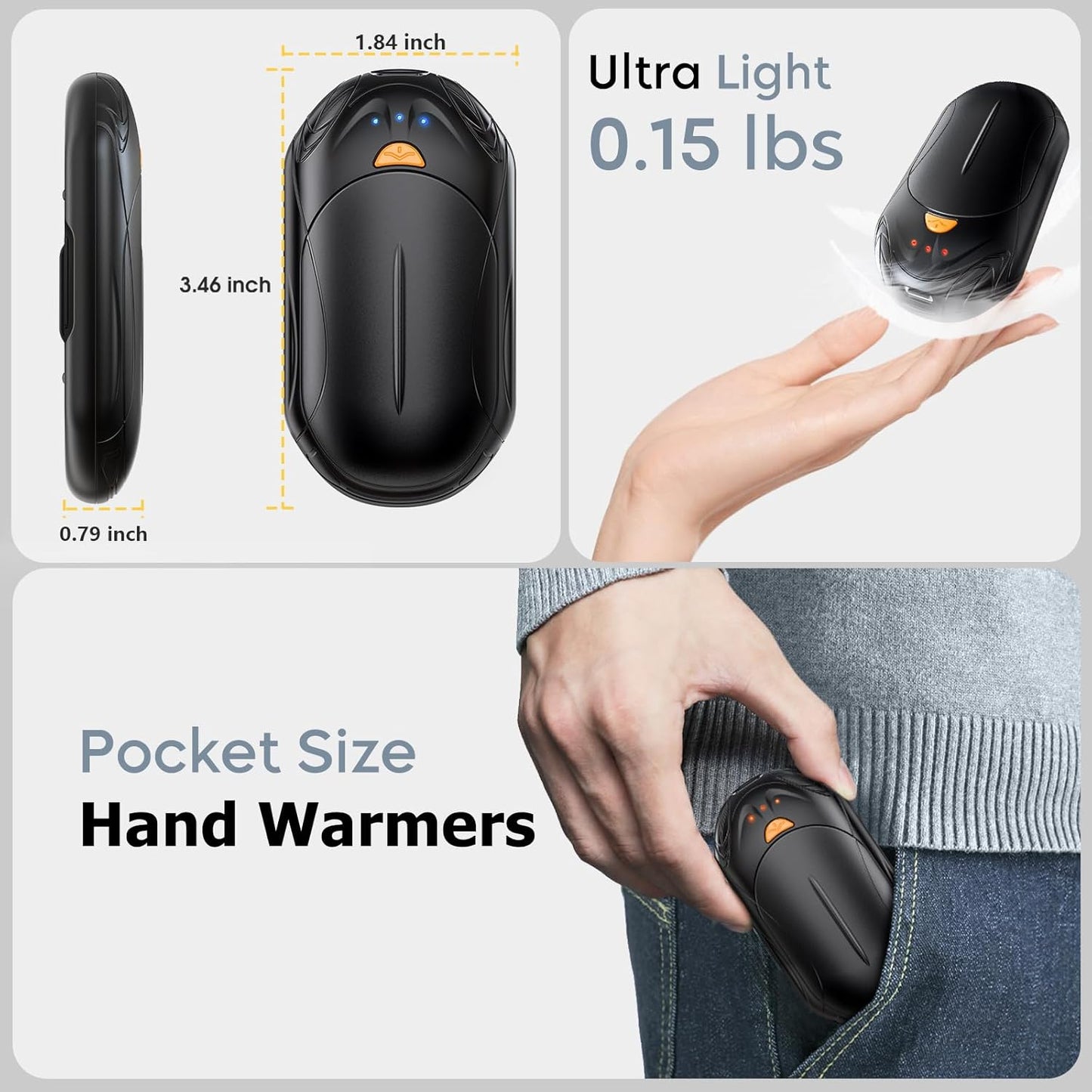 AI Hand Warmers Rechargeable 2 Pack