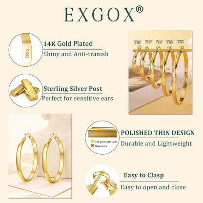 5Mm Wide Gold Hoop Earrings for Women