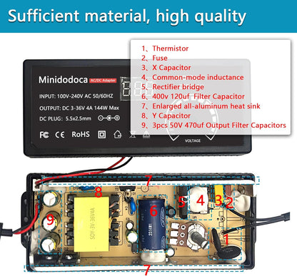 144W Power Supply Adjustable DC 3V ~