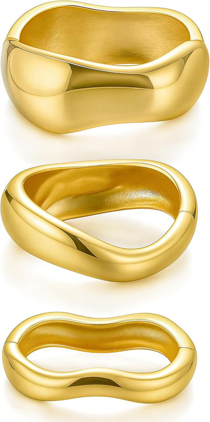 Chunky Gold Bangle Bracelets for Women