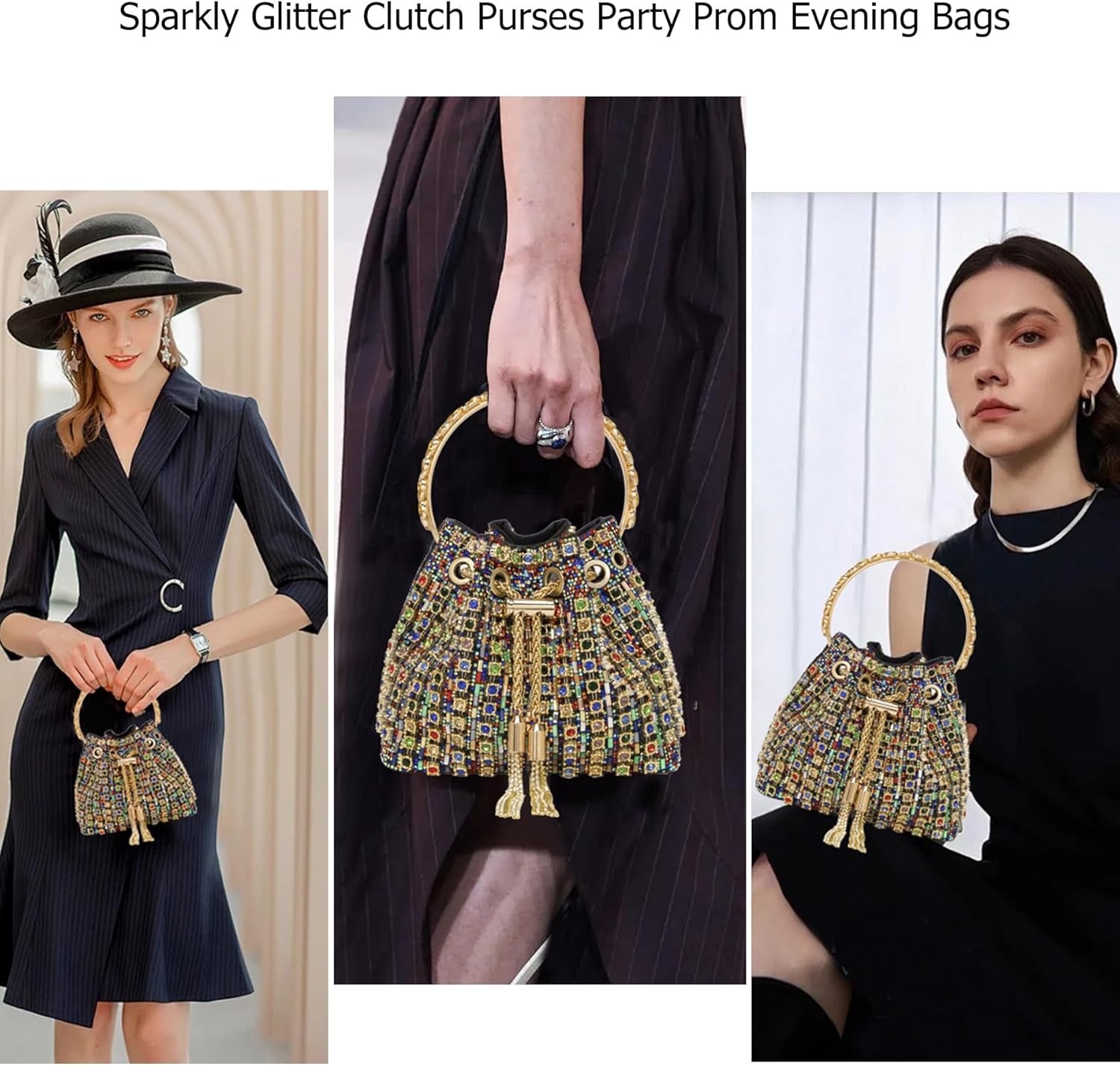 Sparkly Diamond Evening Bag Clutch Purse