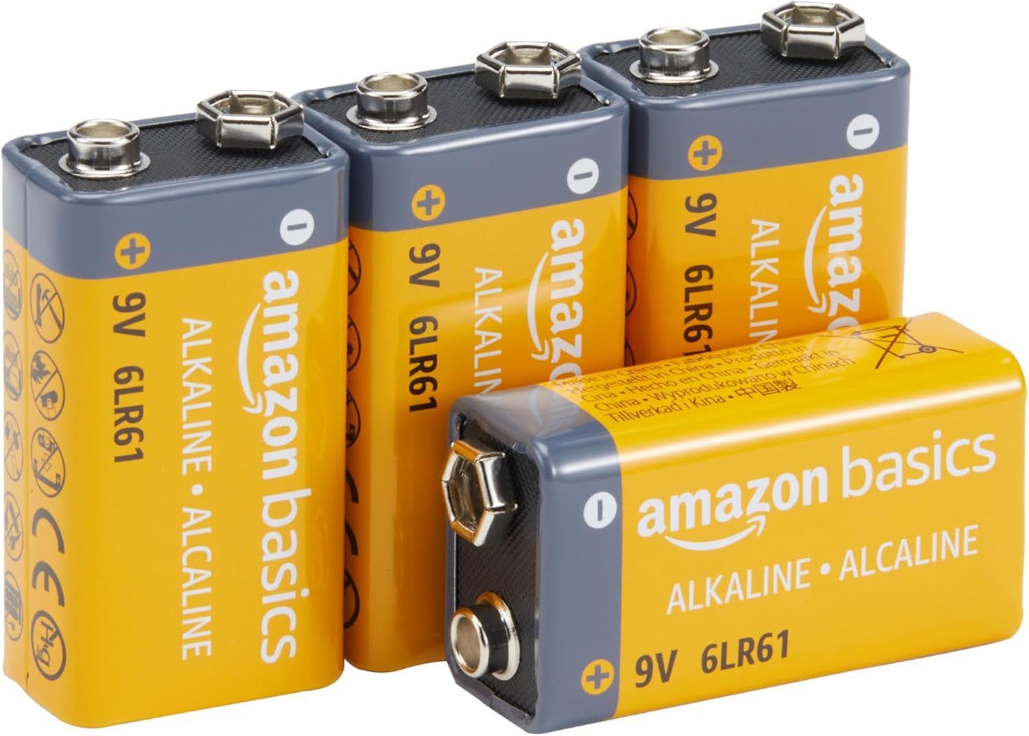 Basics 4-Pack 9V Long-Lasting Alkaline