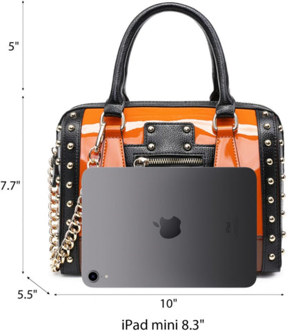 Women'S Barrel Bag Shiny Patent Faux 