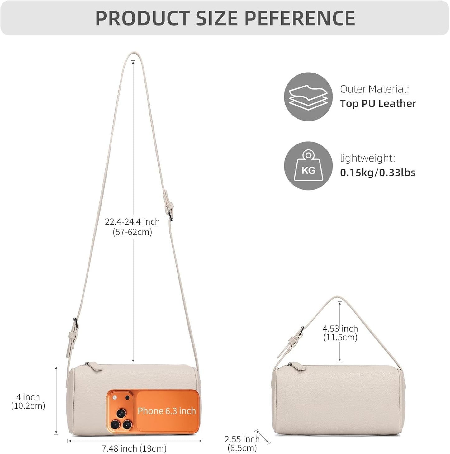 PU Leather Crossbody Purse for Women 
