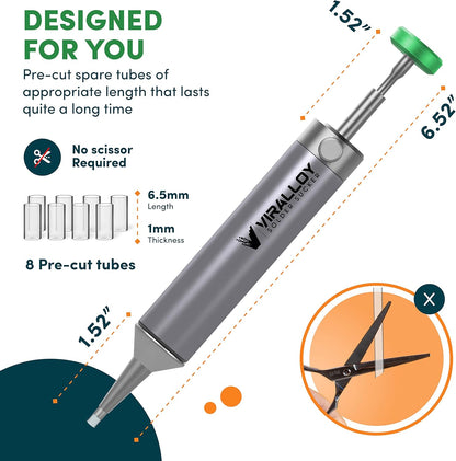 Solder Sucker Tool No Clog Silicone-Tip