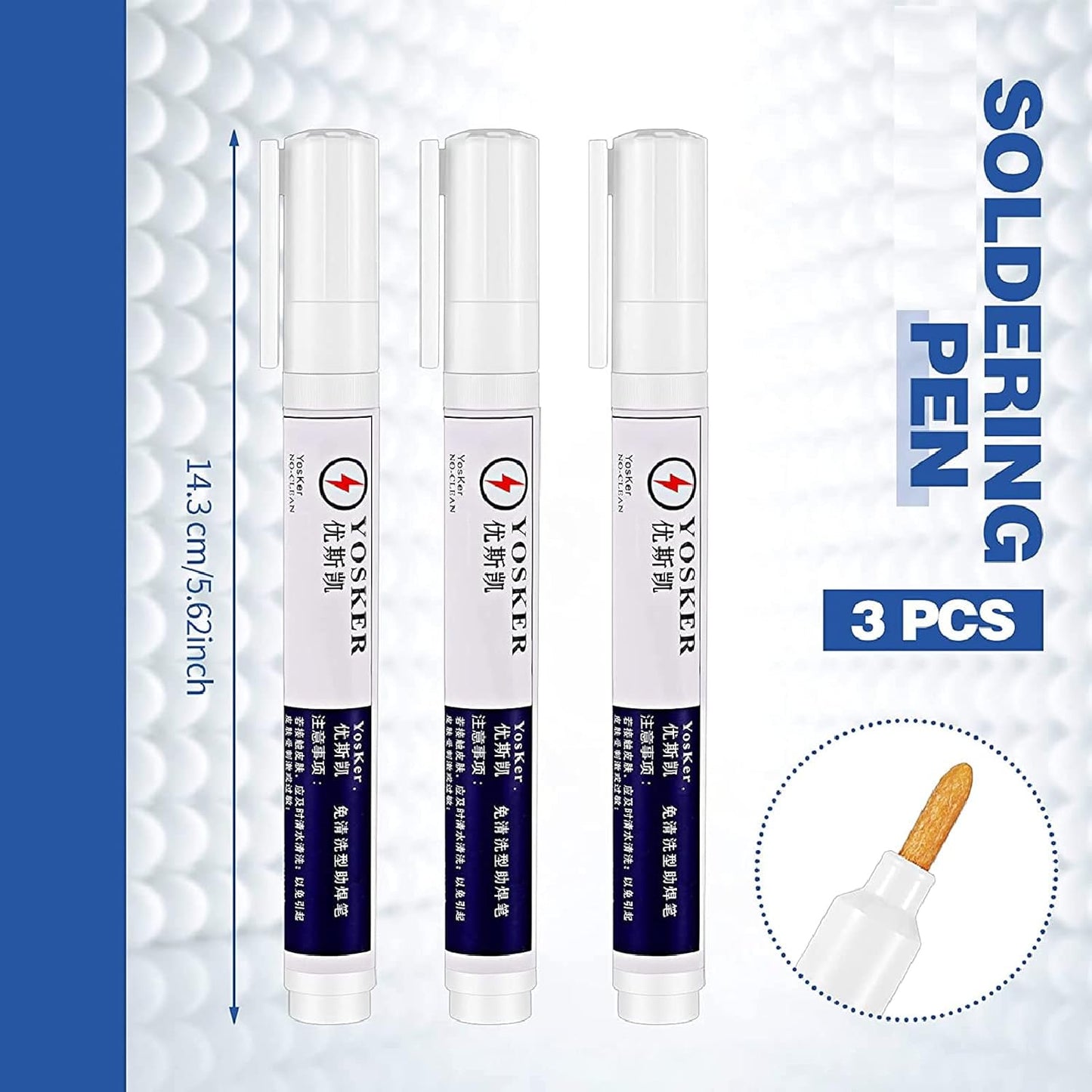 3 Pieces No Clean Soldering Pen Rosin