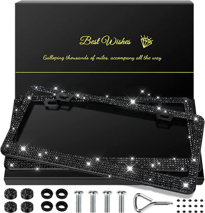 2 Pack Bling License Plate Frames ,Women