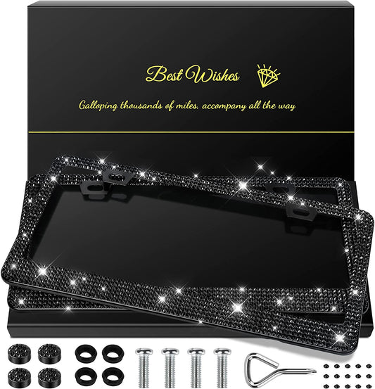 2 Pack Bling License Plate Frames ,Women