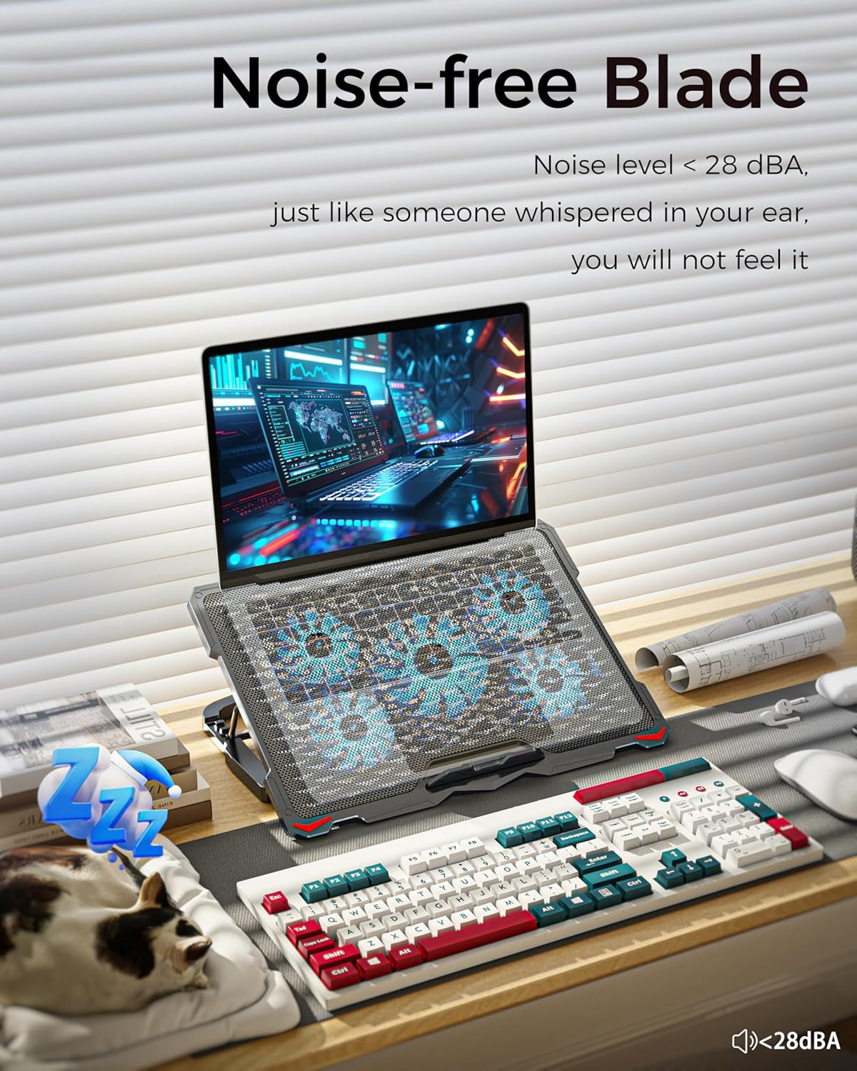 Laptop Cooling Pad 5 Fans up to17.3 Inch