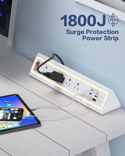 Desk Clamp Power Strip with Nightlight