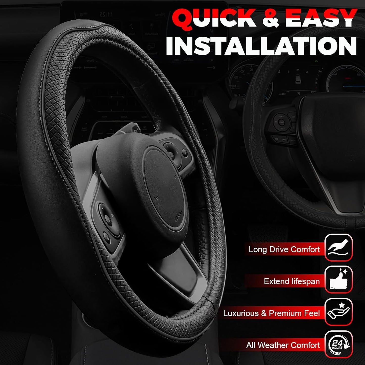 Car Steering Wheel Cover, Microfiber