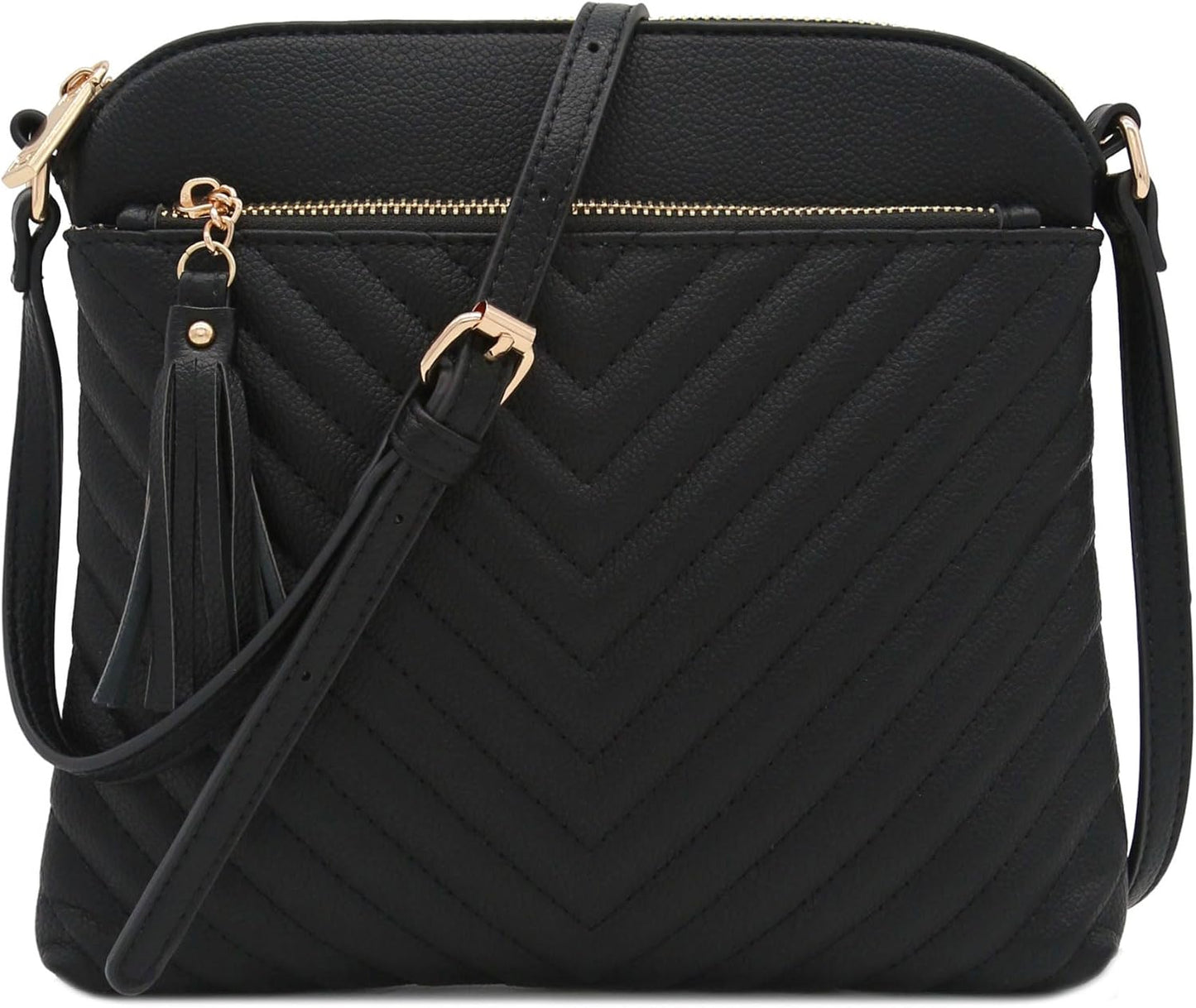 Chevron Quilted Medium Crossbody Bag