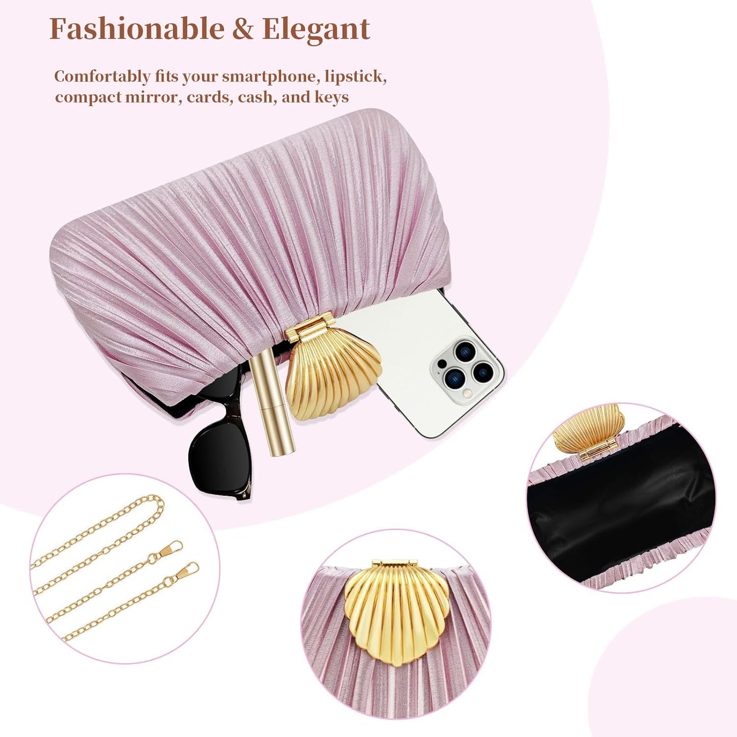 Clutch Evening Purse for Women Handheld 