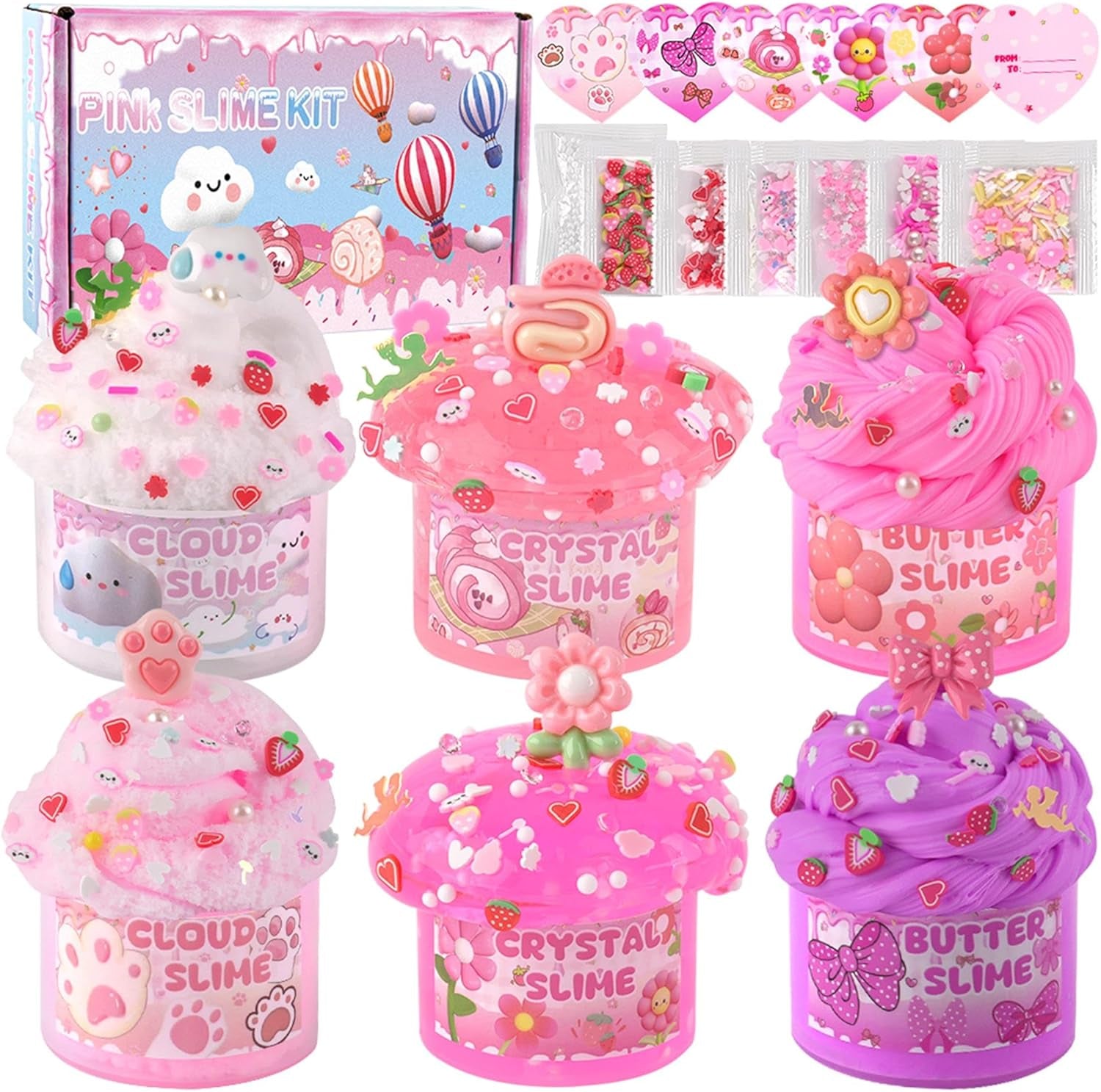 6 Pack Slimes Pink Slime Kids Cloud Kit