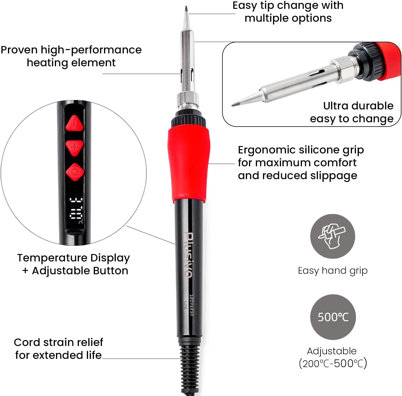 Soldering Iron Kit, 60W LED Display