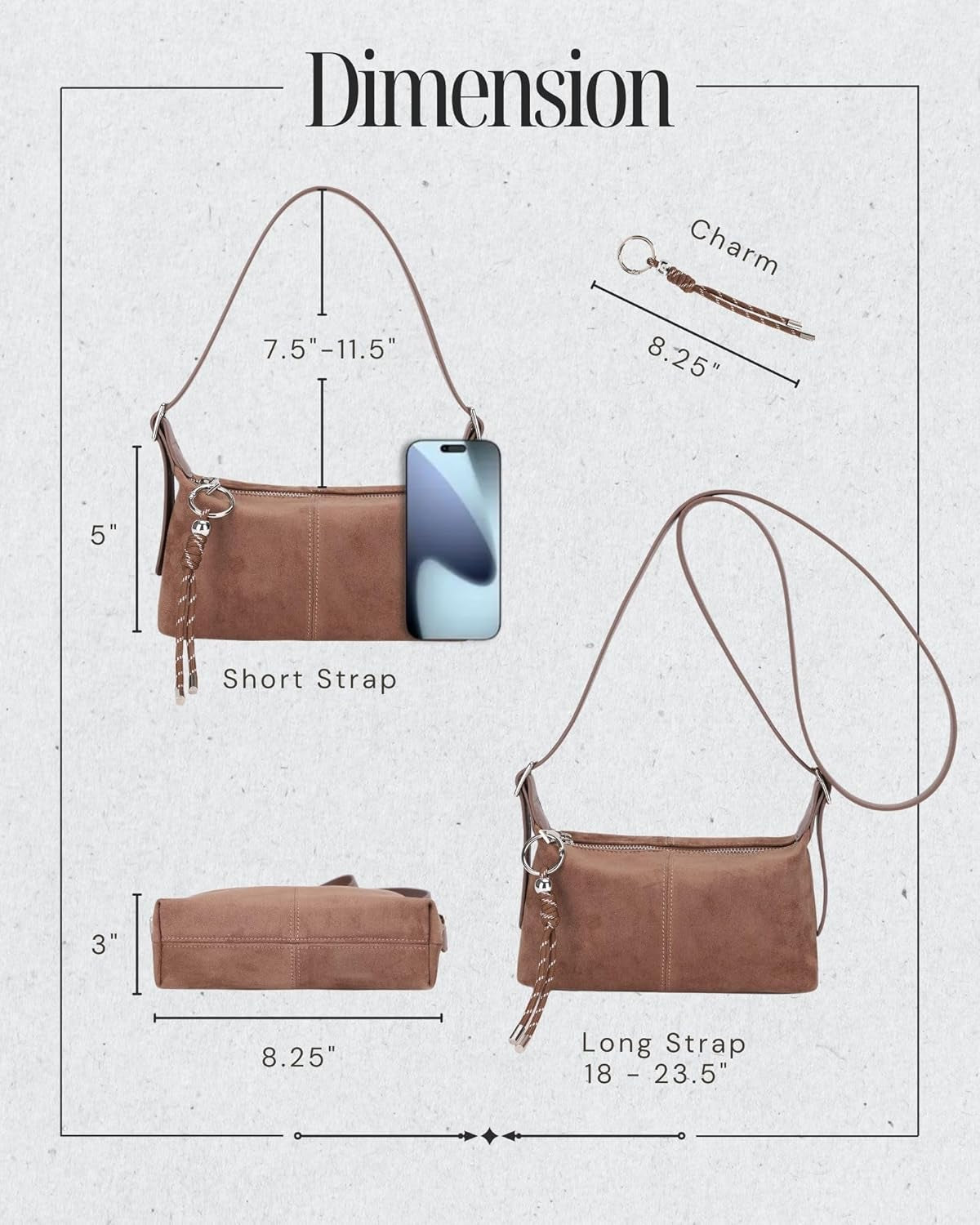 Premium Suede Vegan Leather Crossbody