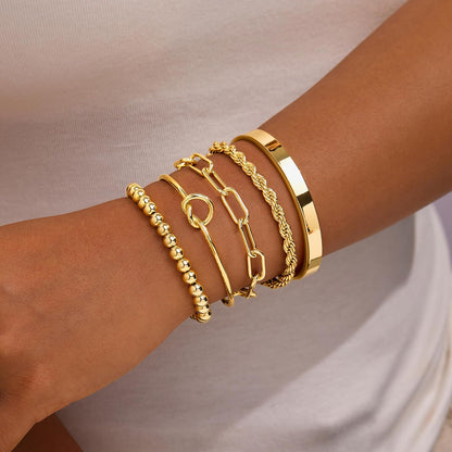 Gold Bracelets Set for Women Non Tarnish