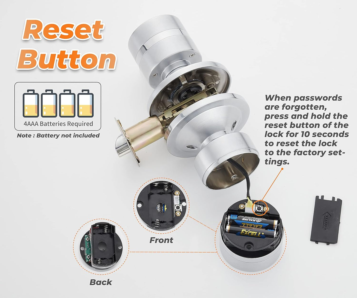 Keyless Electronic Entry Door Knob