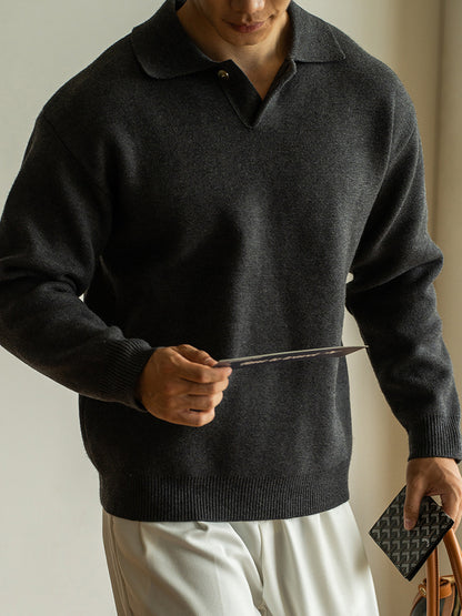 Mens Italian Style Knit Cardigan Sweater