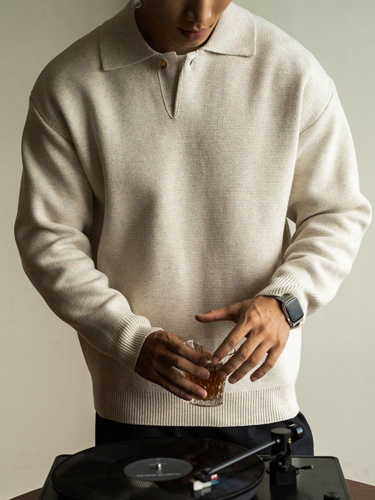 Mens Italian Style Knit Cardigan Sweater