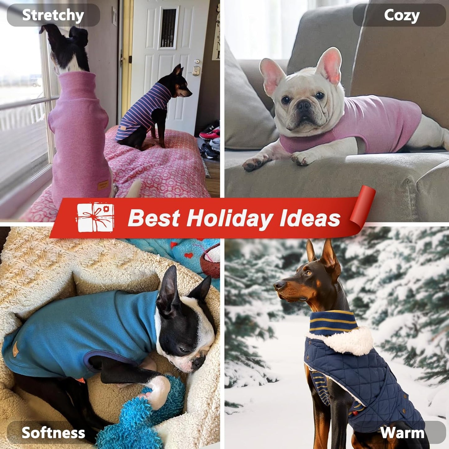 2Pack Dog Sweater Soft Dogs Clothes Warm