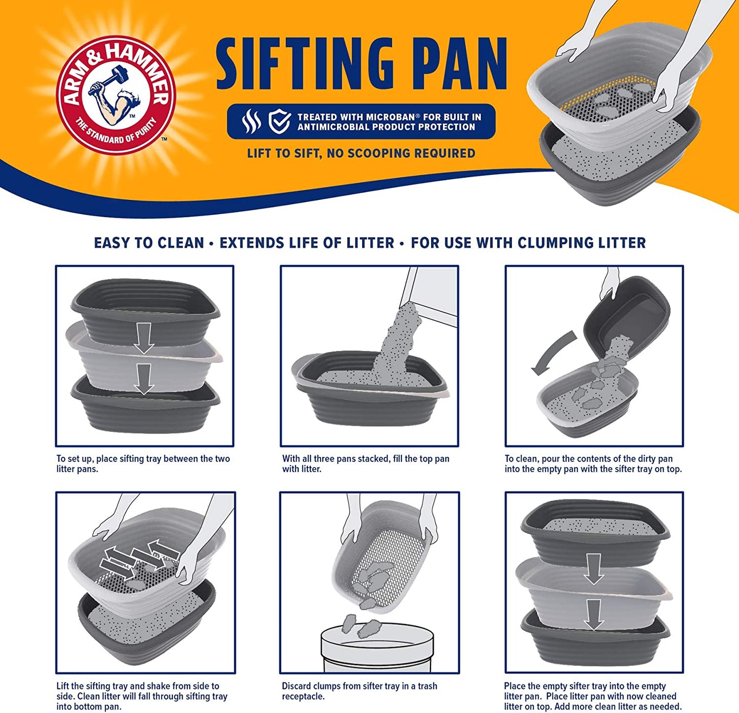 Large Sifting Litter Box Scoop Free Cat