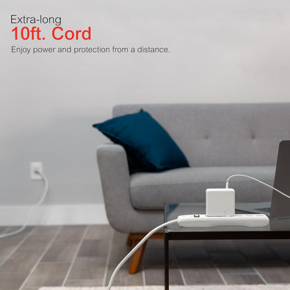 Sur Protector Power Strip 10 Ft Extension