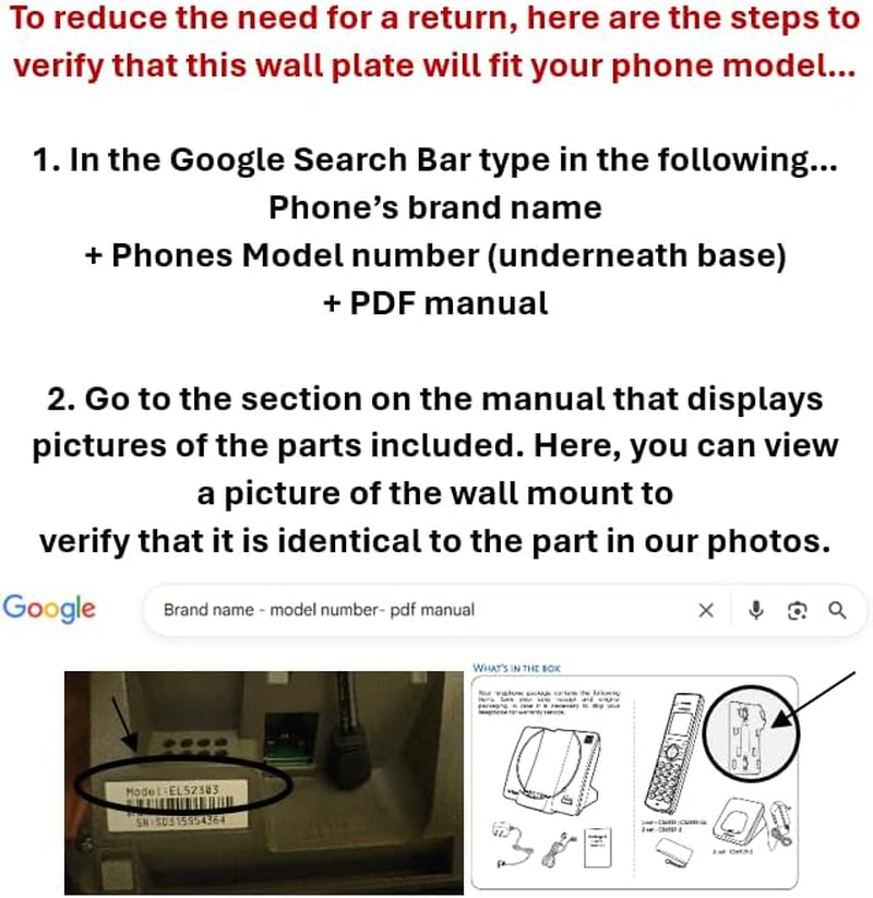Cordless Phone Wall Mounting Bracket