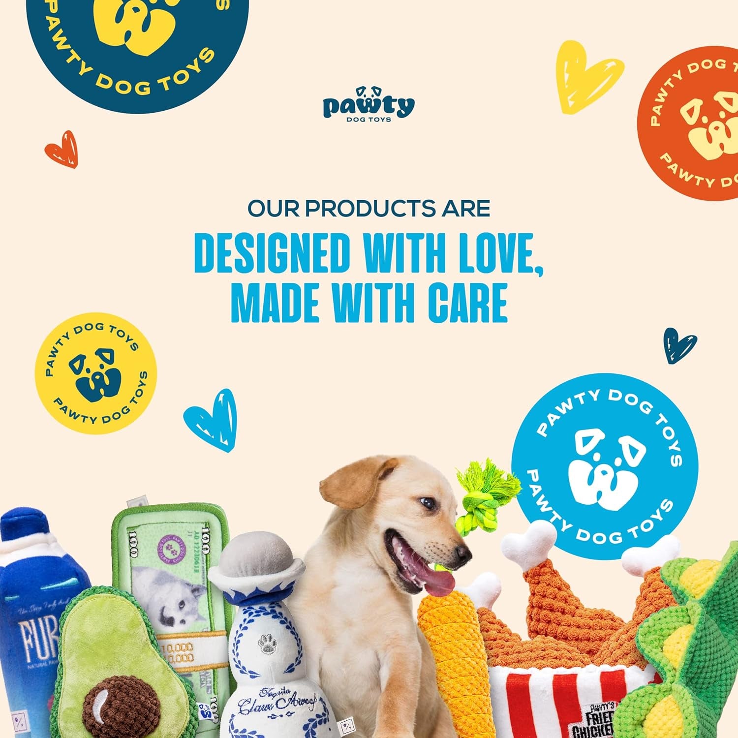 PAWTY Fried Chicken Interactive Dog Toy