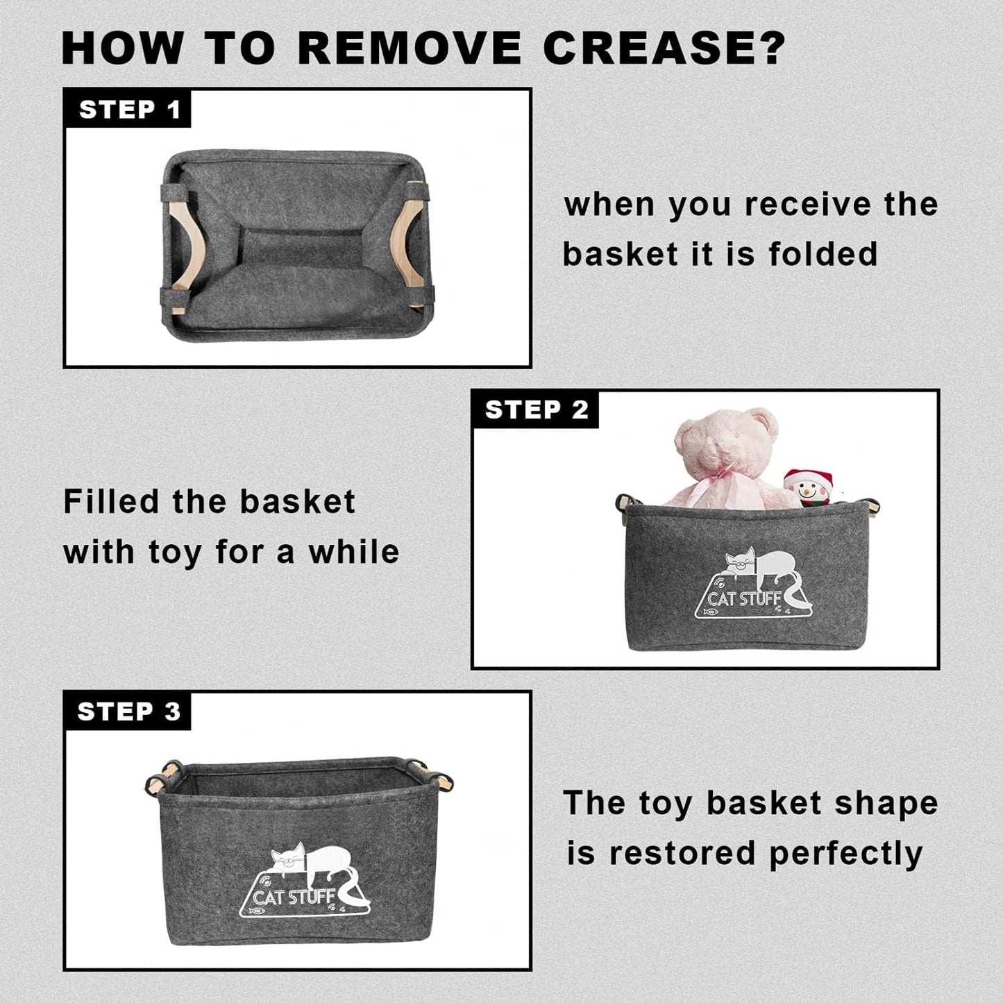 Cat Toy Box, Cat Toy Storage Basket