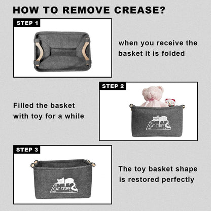 Cat Toy Box, Cat Toy Storage Basket